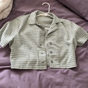 brandy cropped button up